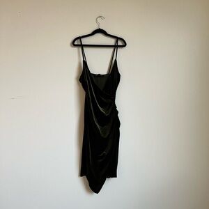 Dark Green Velvet Bodycon Mini Dress Size M